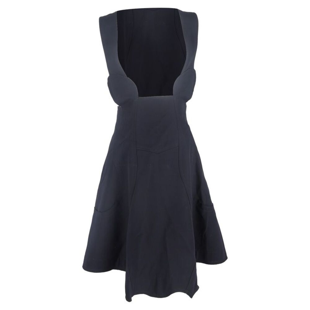 Comme Des Garçons Pinafore Dress in Navy Blue Polyester